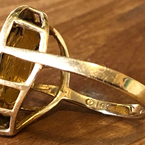 Heart Shaped 14K & Diamond Ring w/ 5 Yuan .999 Gold Panda Coin Size 6 - Picture 2 of 6